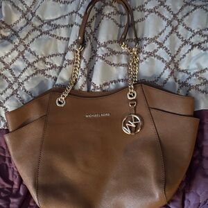 Michael Kors Tan Leather Shoulder Bag